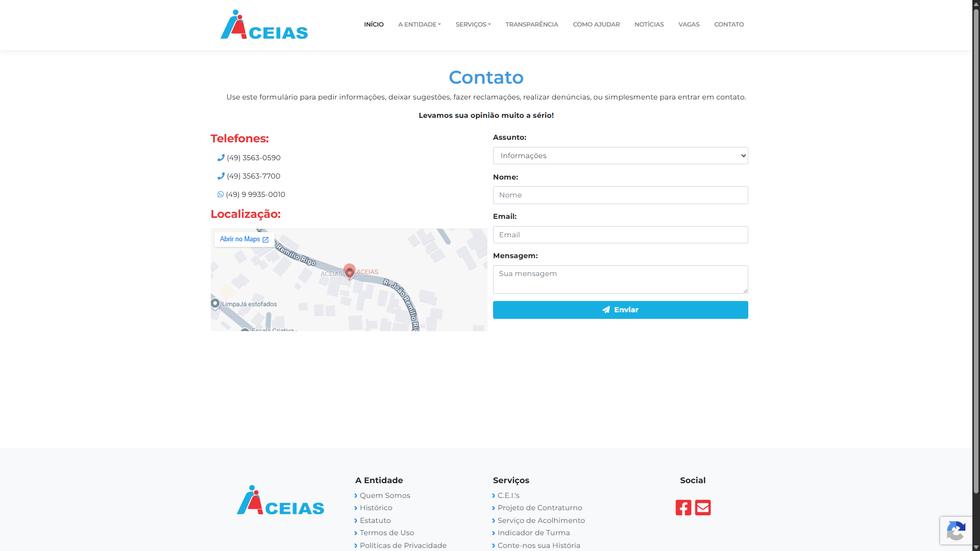 Site Institucional - Aceias