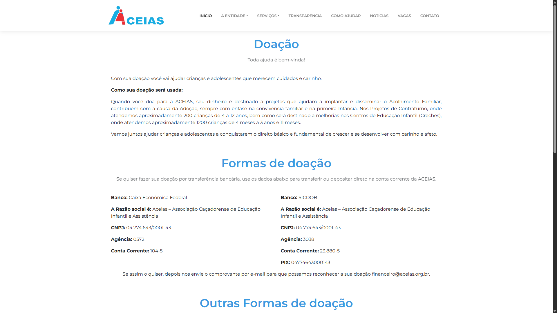 Site Institucional - Aceias
