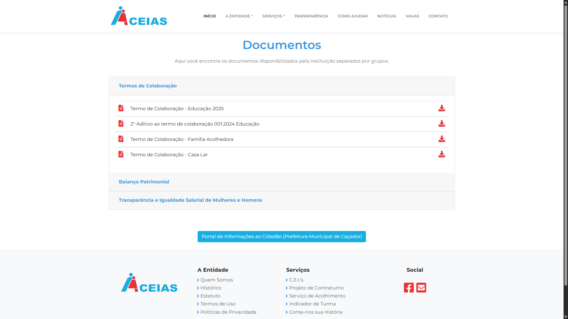 Site Institucional - Aceias