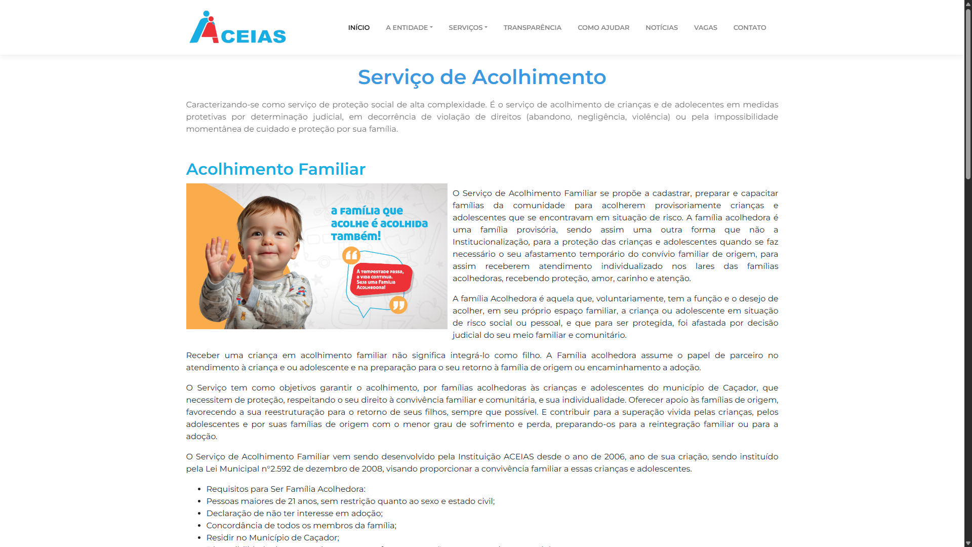 Site Institucional - Aceias