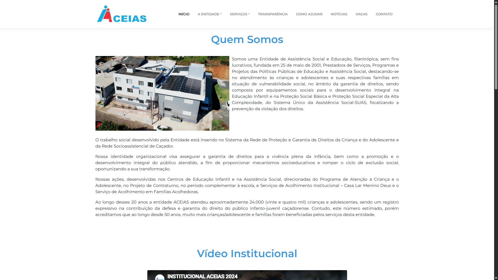 Site Institucional - Aceias