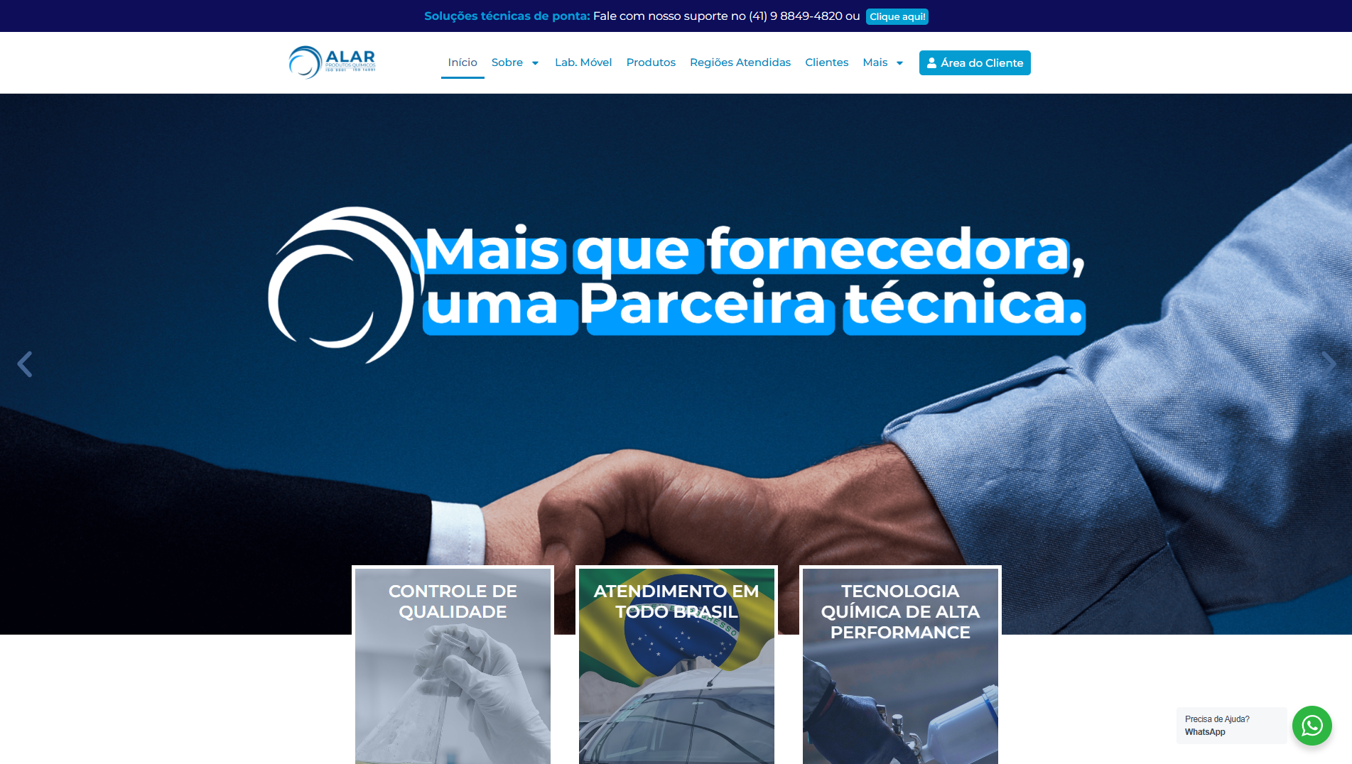 Site Institucional - Alar Produtos Químicos