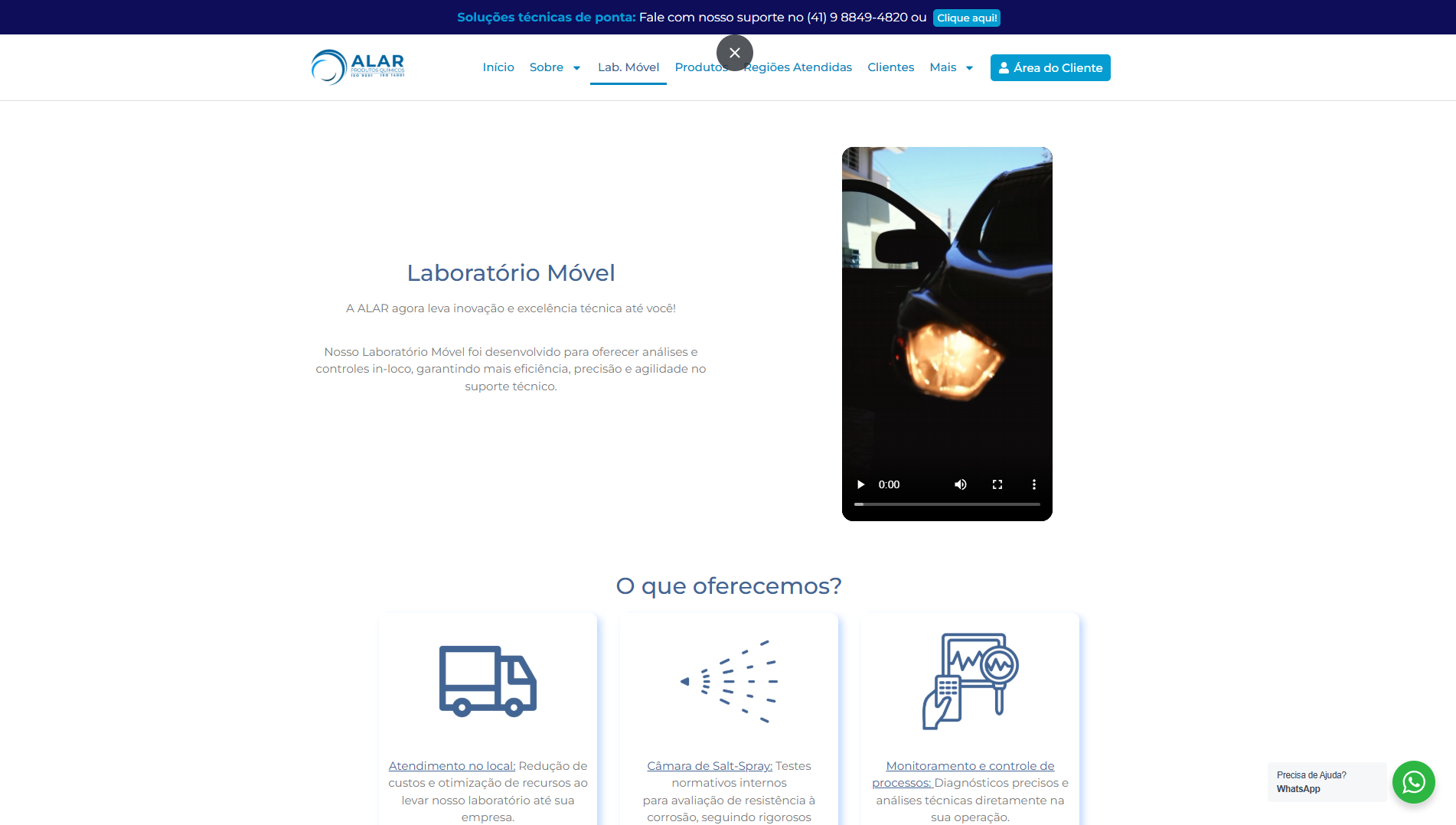 Site Institucional - Alar Produtos Químicos
