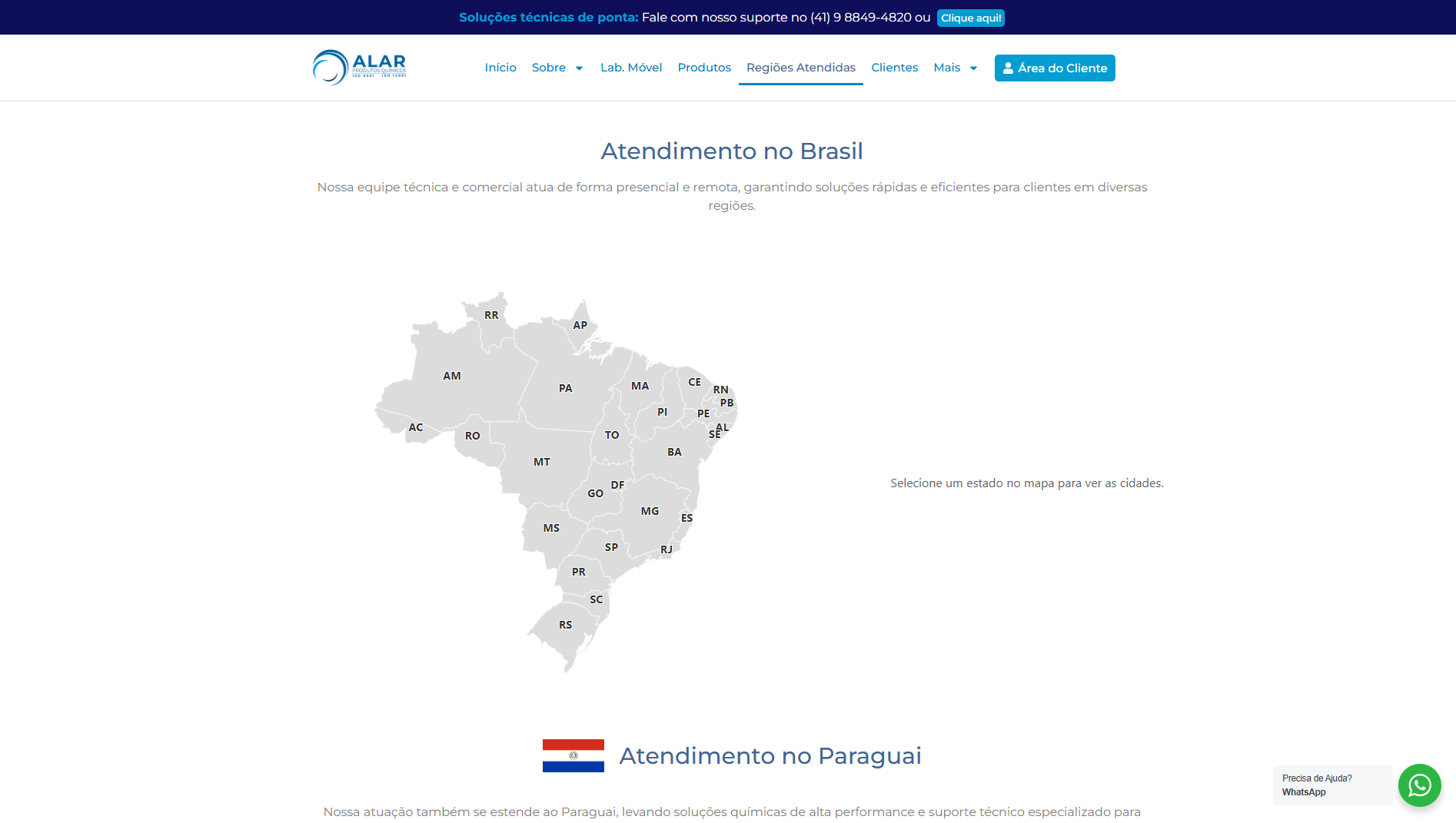 Site Institucional - Alar Produtos Químicos