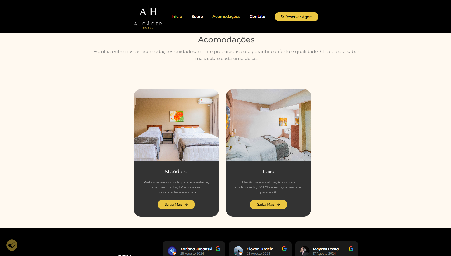 Site Institucional - Alcácer Hotel