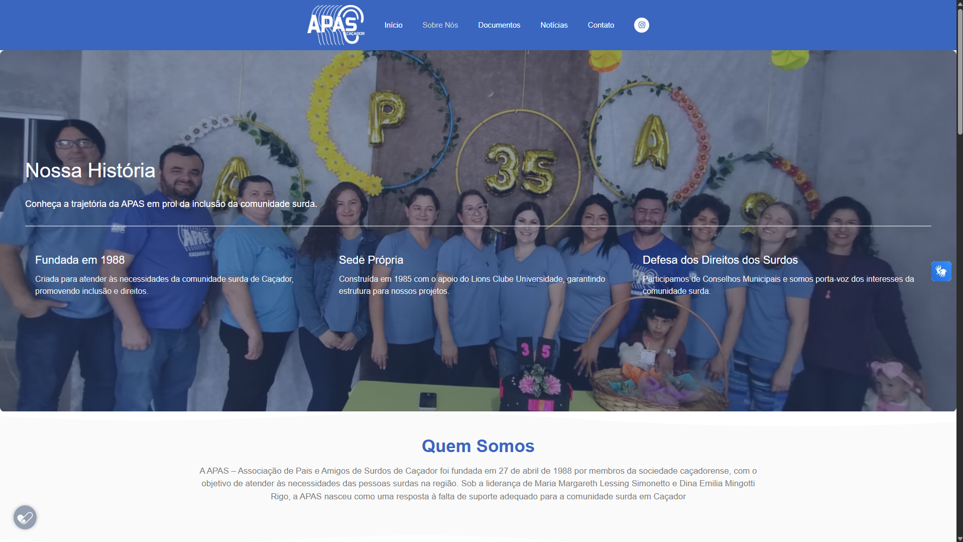 Site Institucional - APAS Caçador