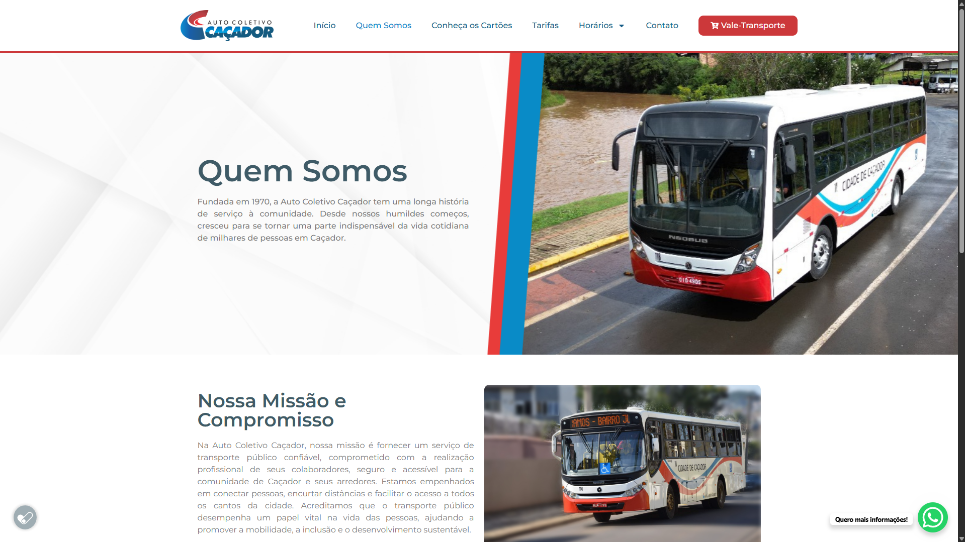 Site Institucional - Auto Coletivo Caçador