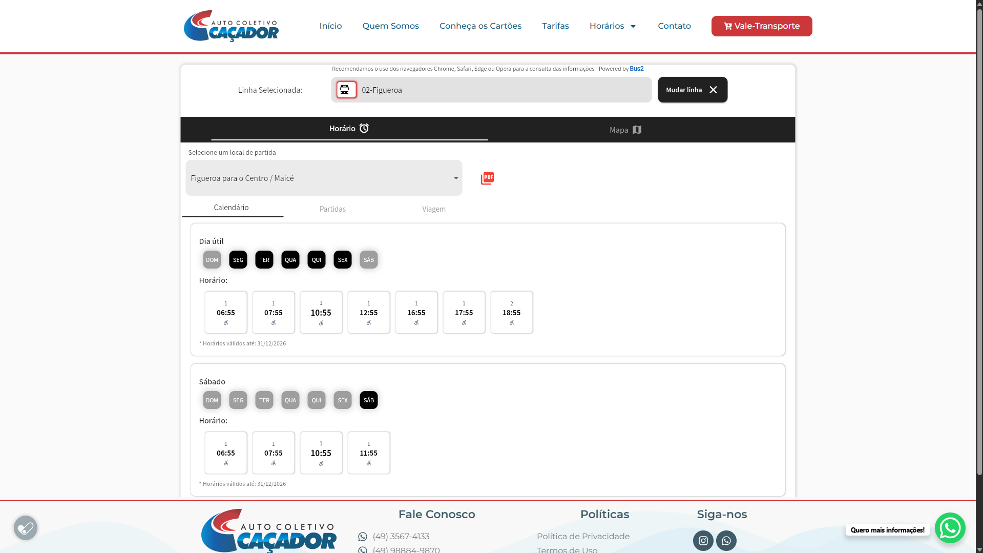 Site Institucional - Auto Coletivo Caçador