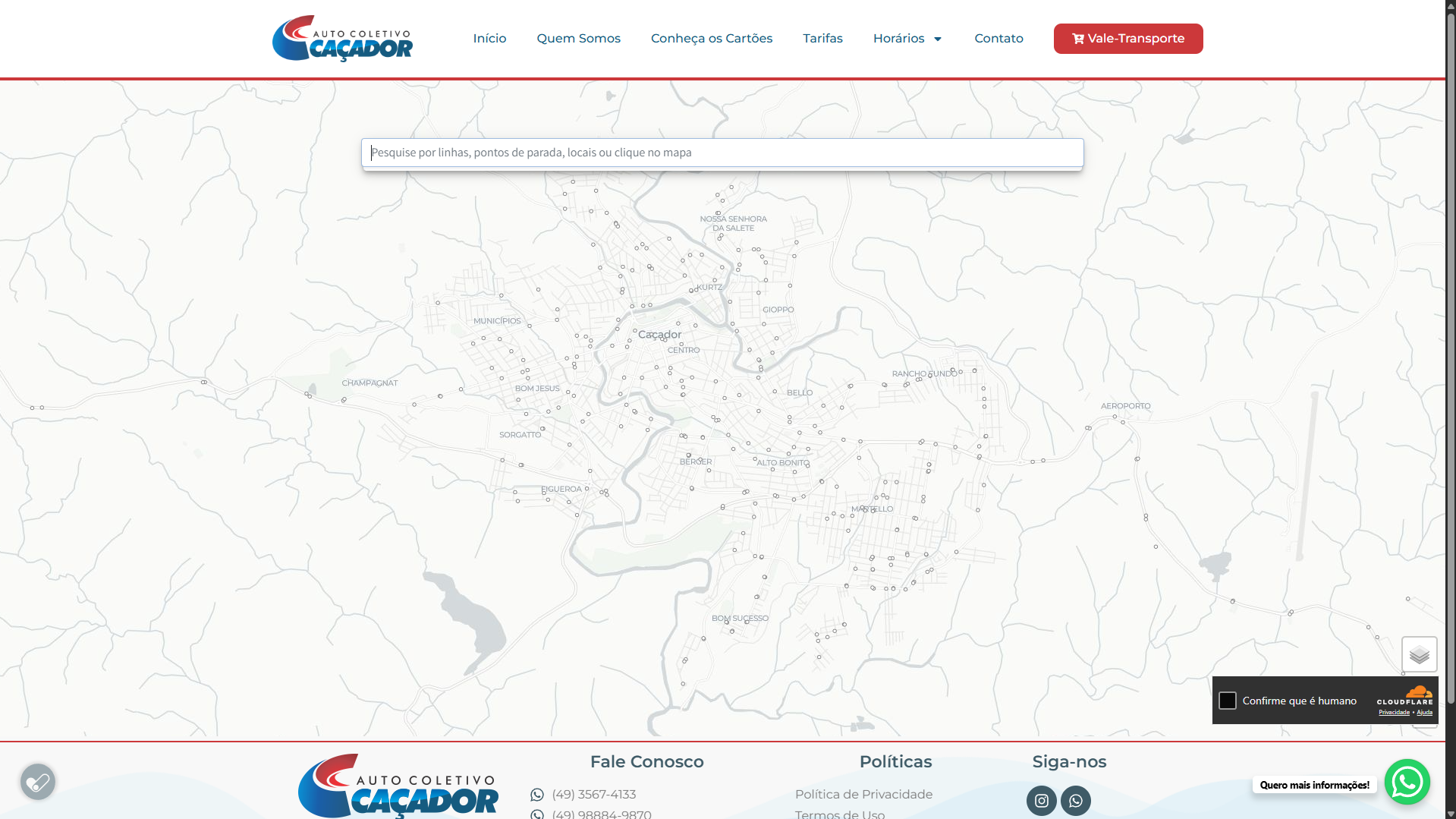 Site Institucional - Auto Coletivo Caçador