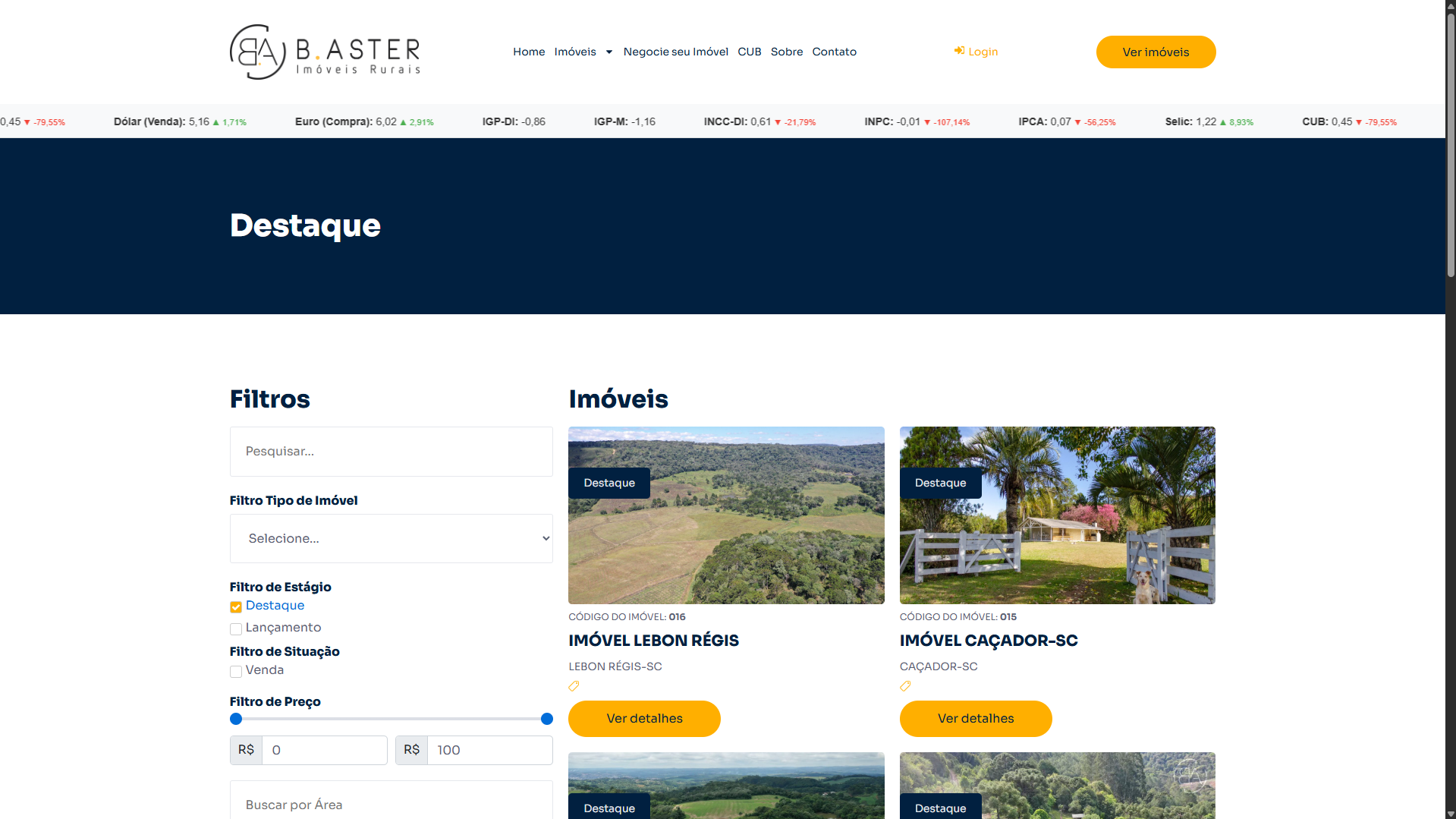 Portal Imobiliário - B. Aster Negócios