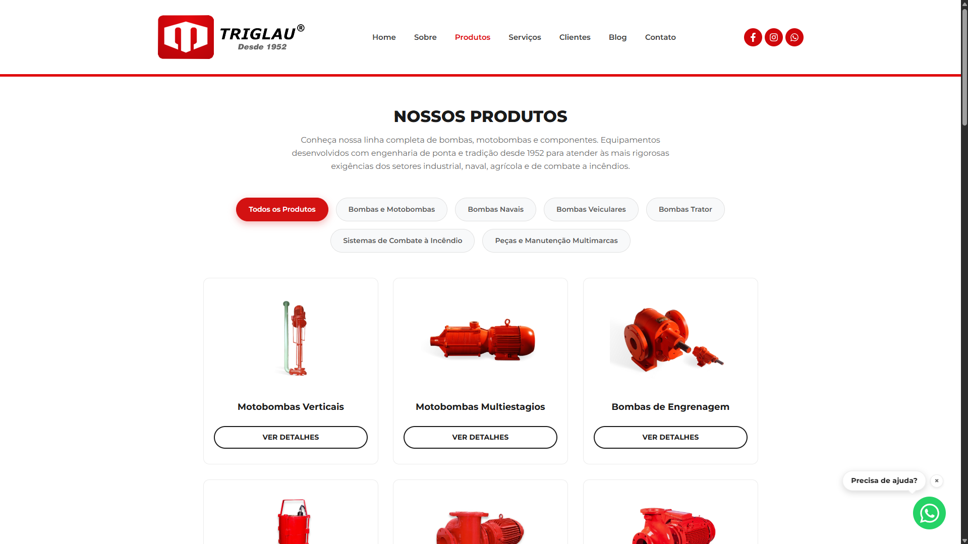 Site Institucional - Bombas Triglau