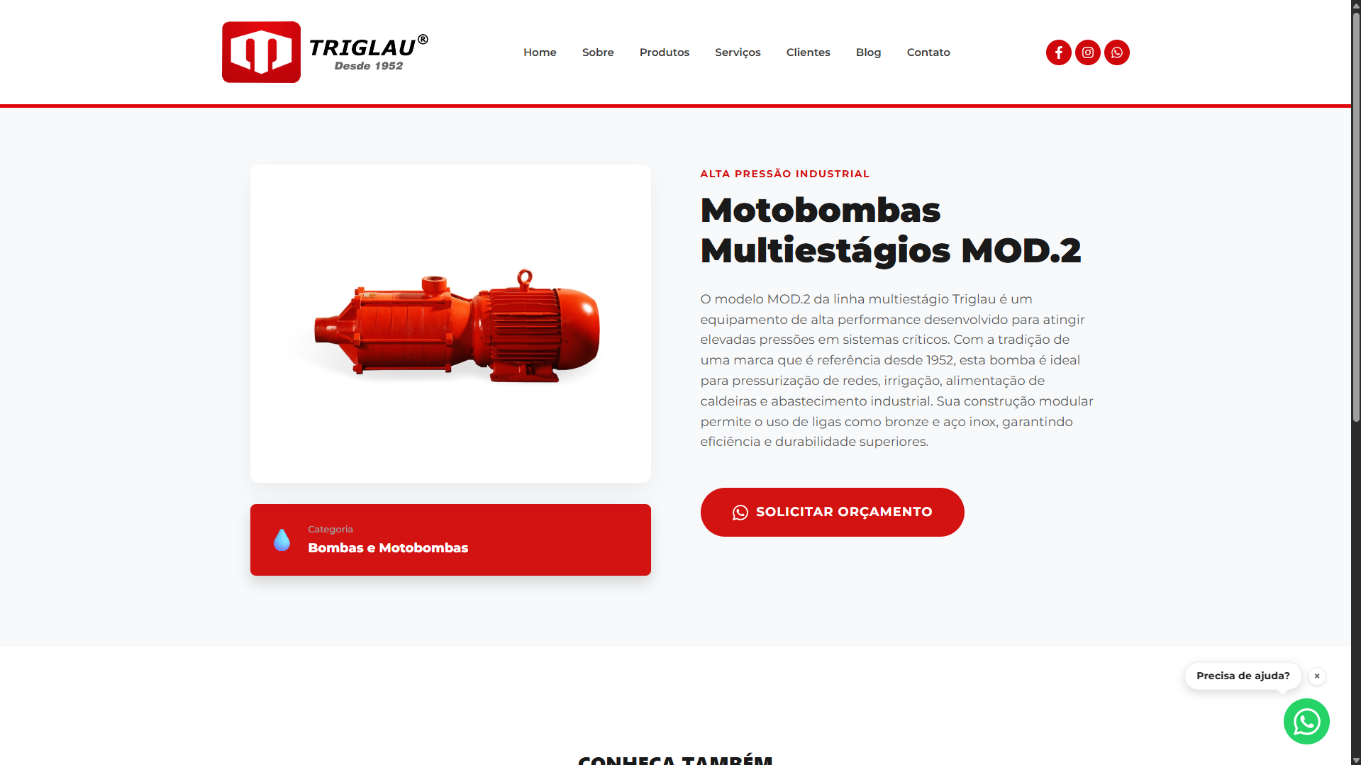 Site Institucional - Bombas Triglau