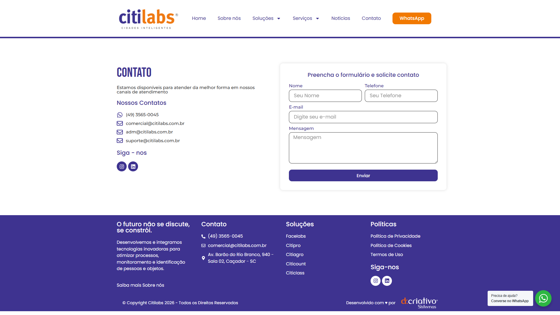 Site Institucional - Citilabs
