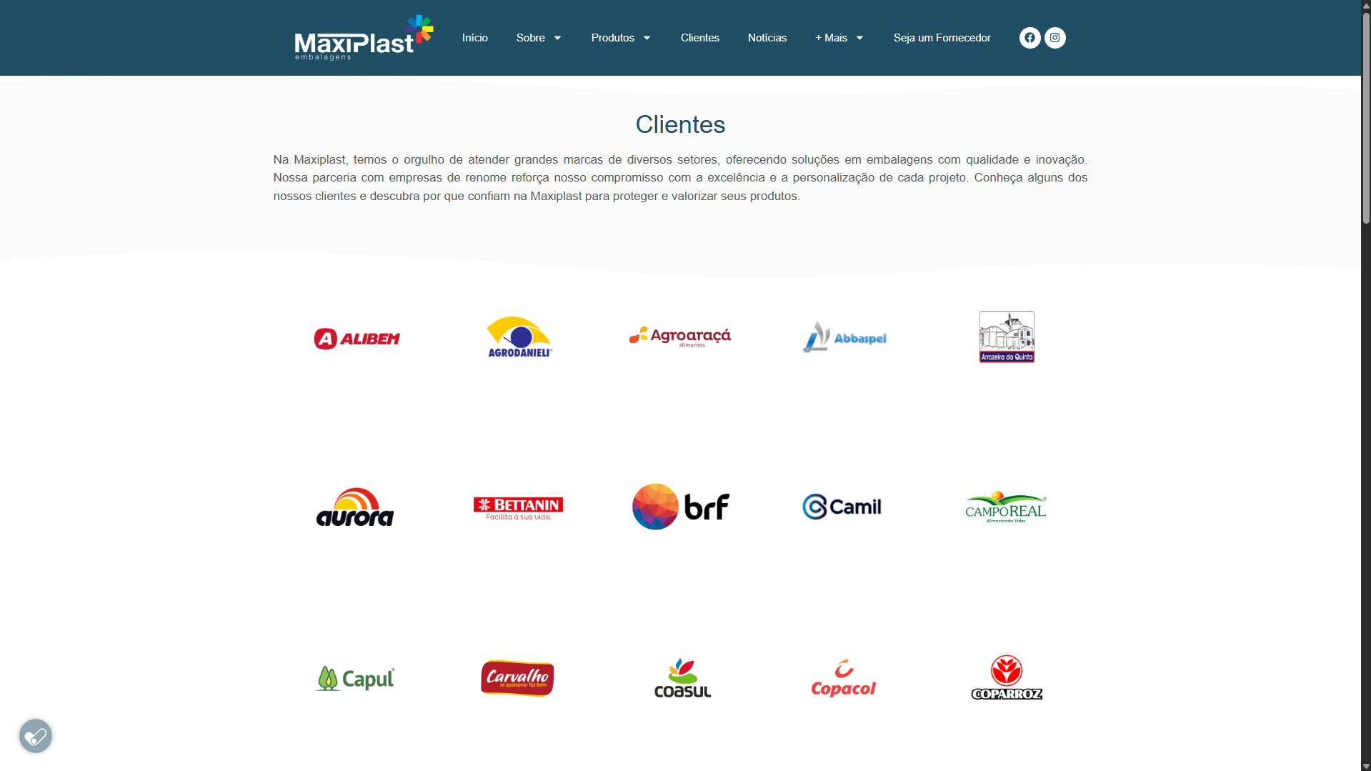 Site Institucional - Maxiplast