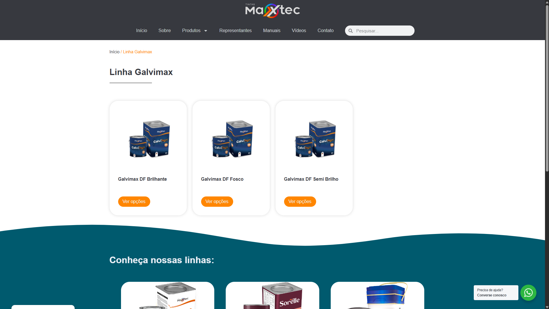 Site Institucional - MaxxTec Tintas