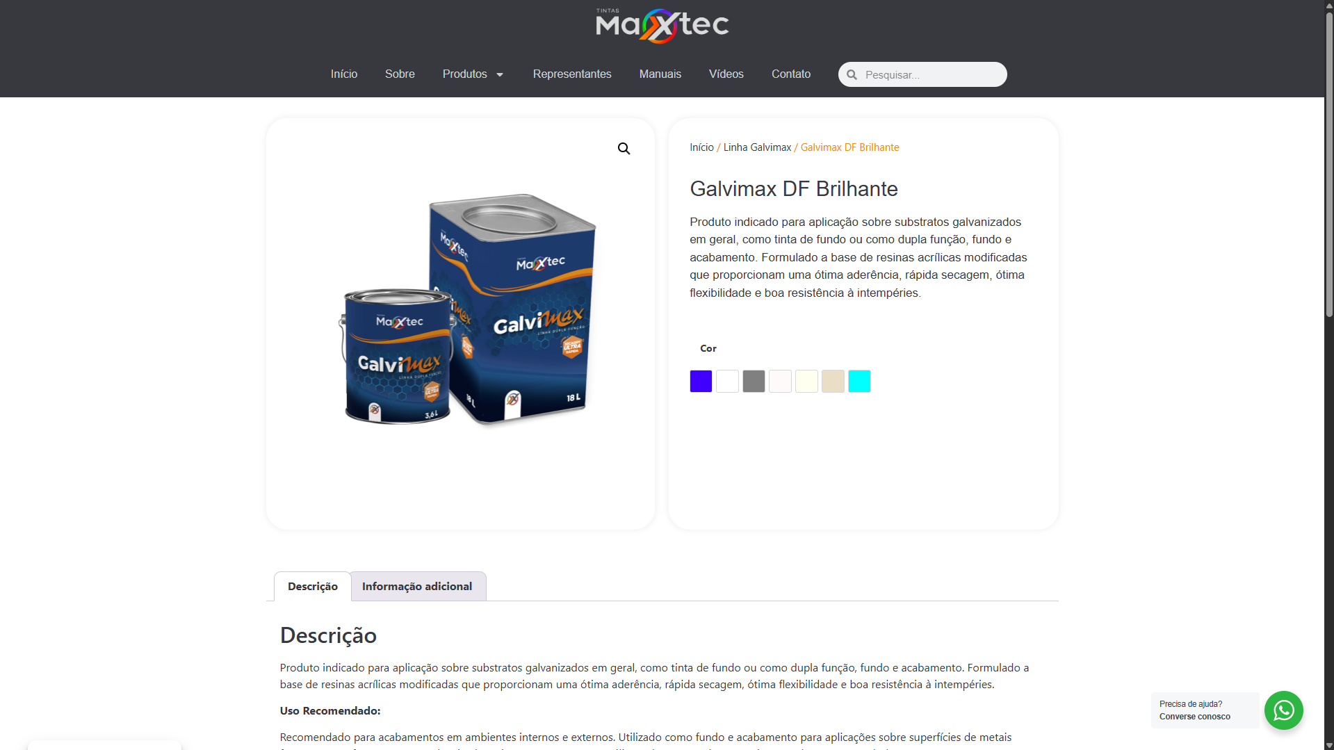 Site Institucional - MaxxTec Tintas