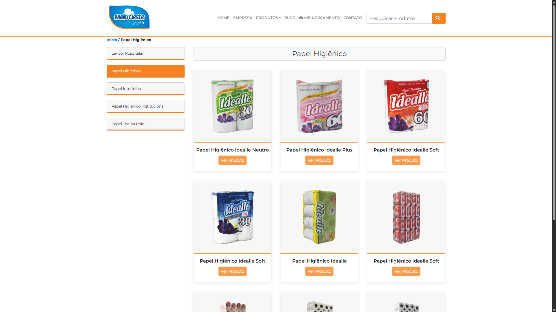 Site Institucional - Meio Oeste Papéis