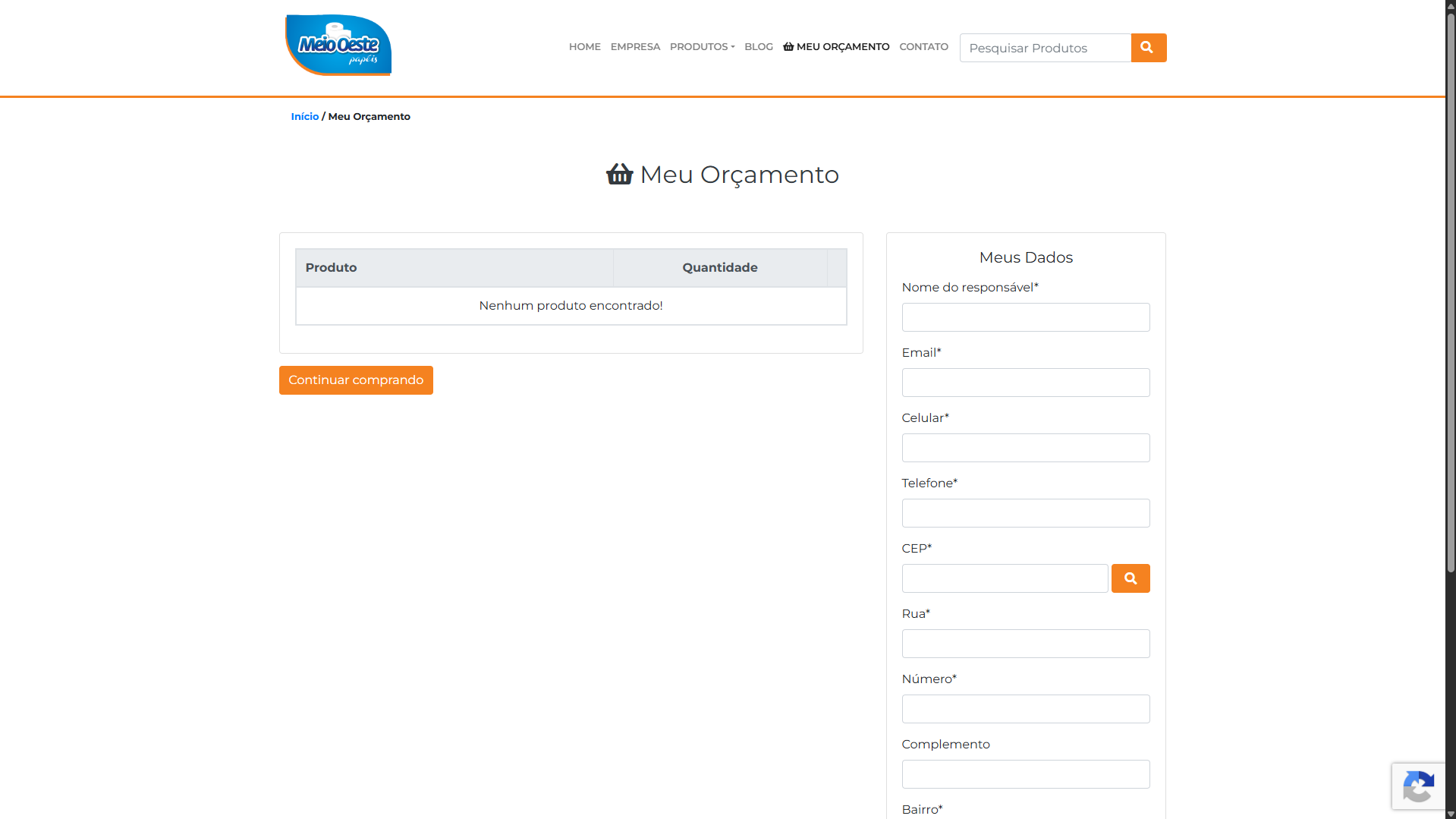 Site Institucional - Meio Oeste Papéis
