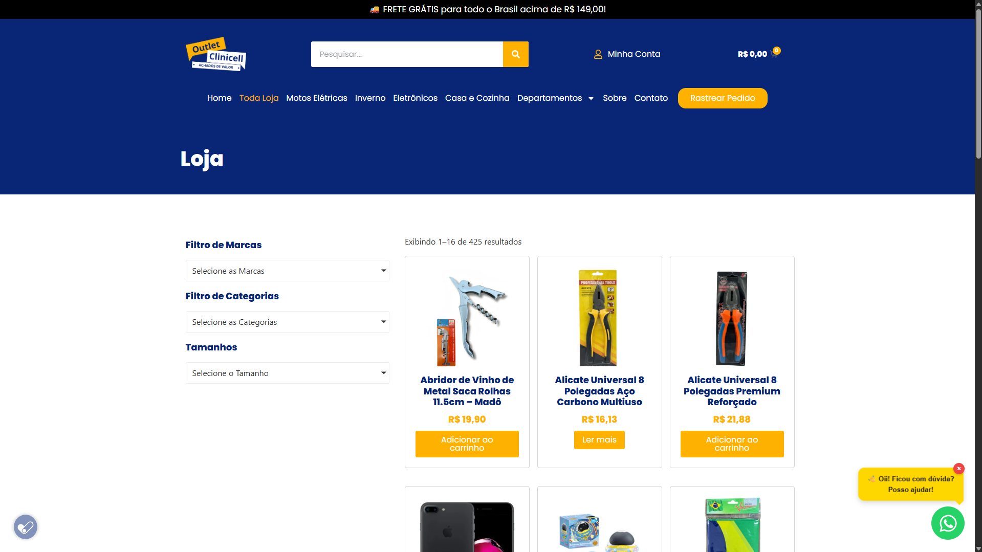 Loja Virtual - Outlet Clinicell