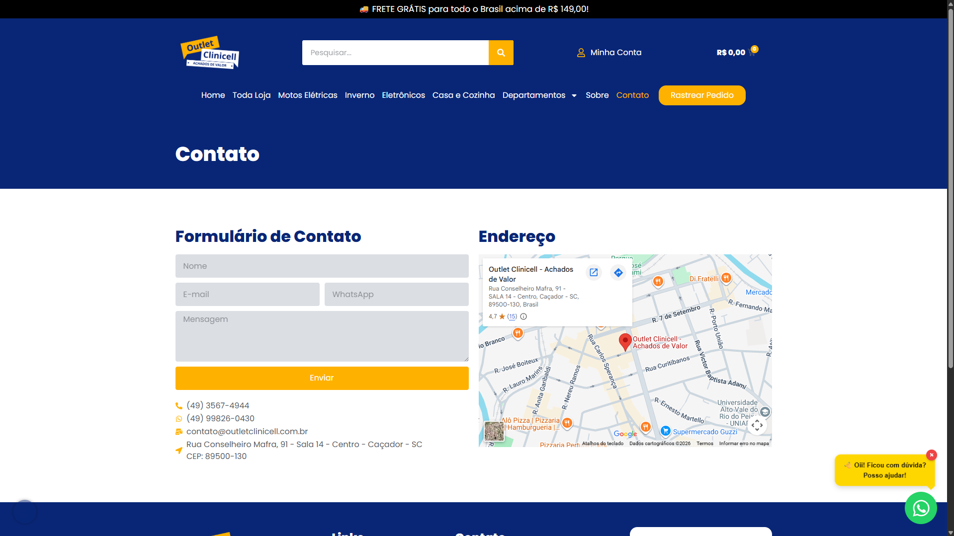 Loja Virtual - Outlet Clinicell
