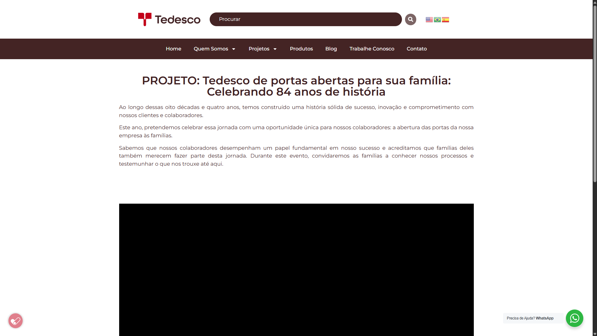 Site Institucional - Tedesco Celulose e Papel
