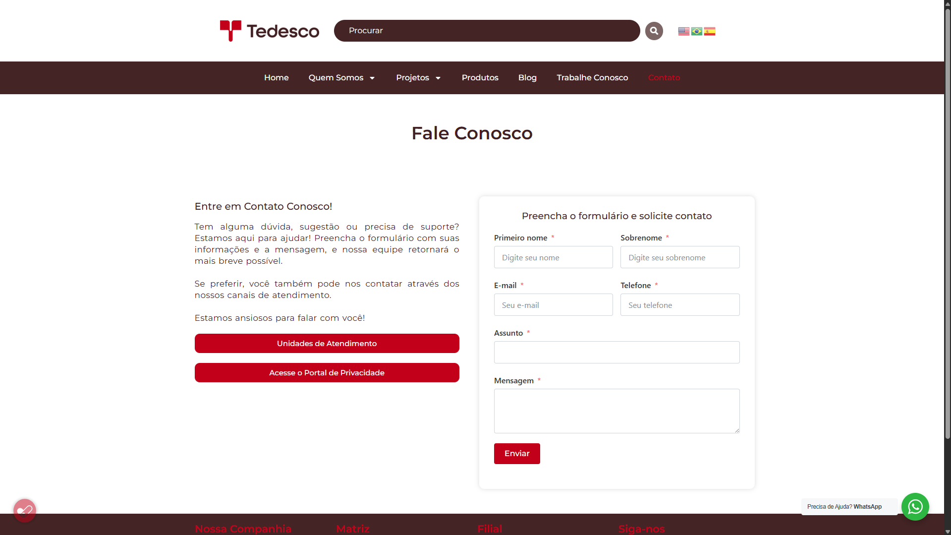 Site Institucional - Tedesco Celulose e Papel