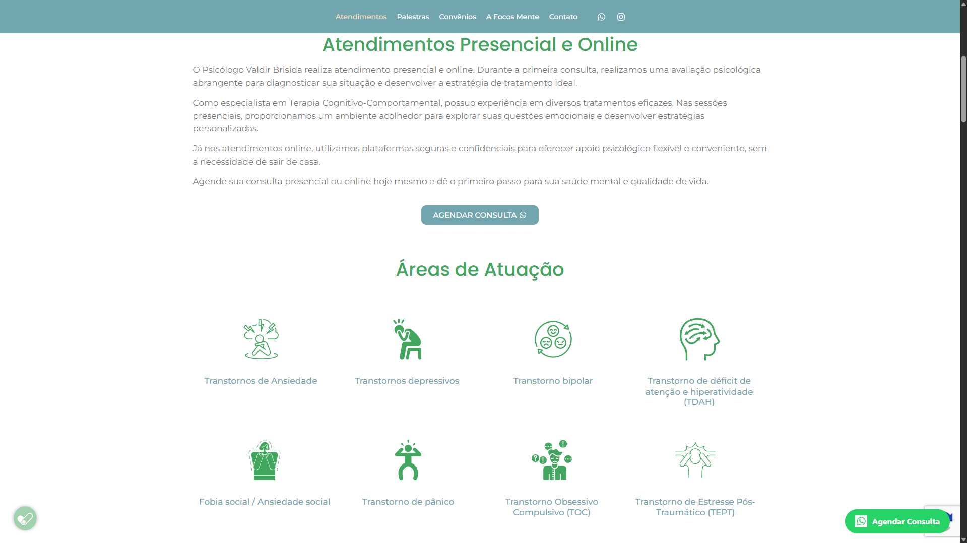 Site Institucional - Psicólogo Valdir Brisida