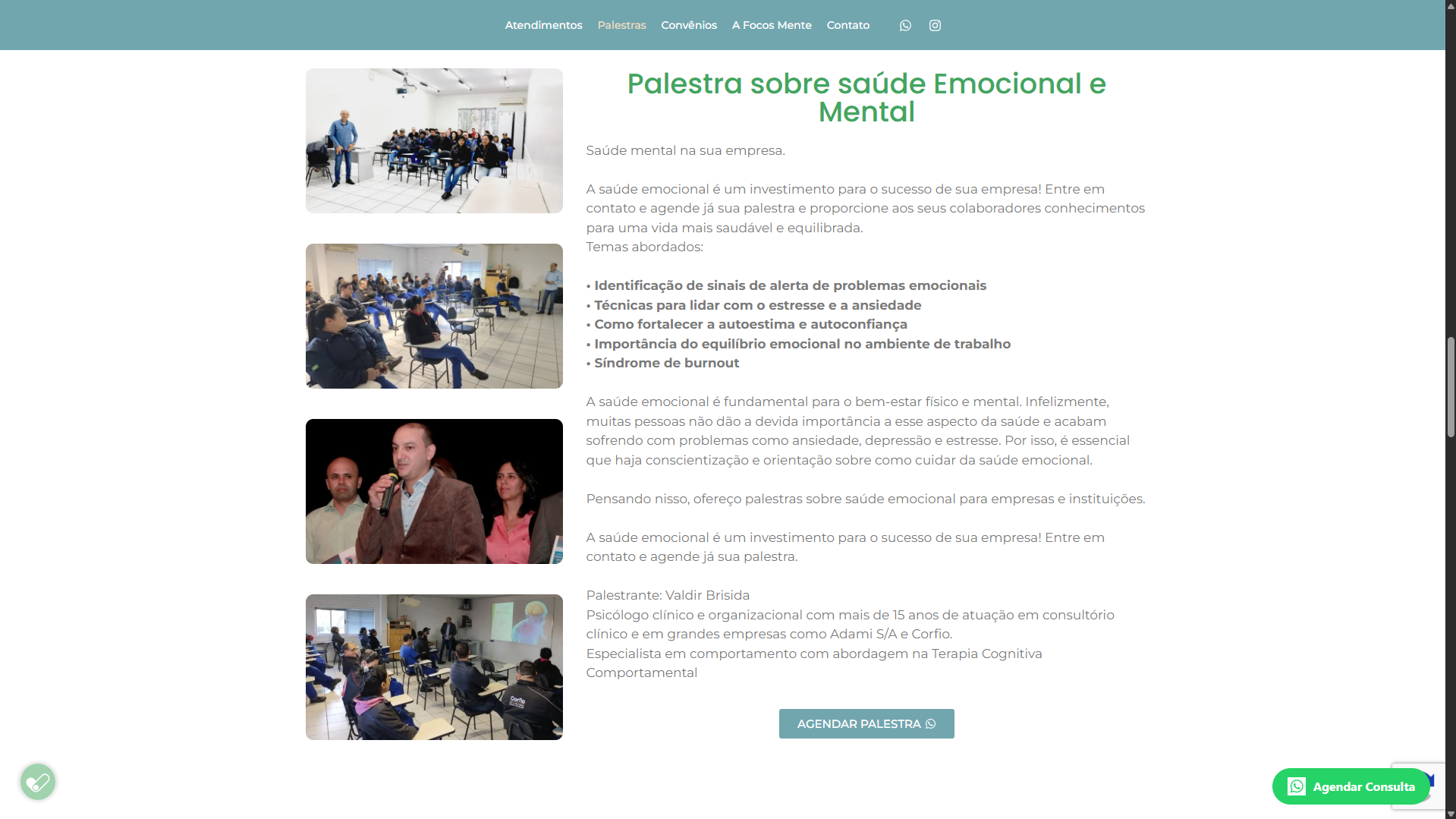 Site Institucional - Psicólogo Valdir Brisida