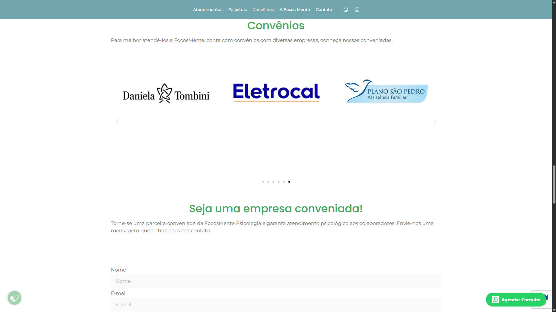Site Institucional - Psicólogo Valdir Brisida