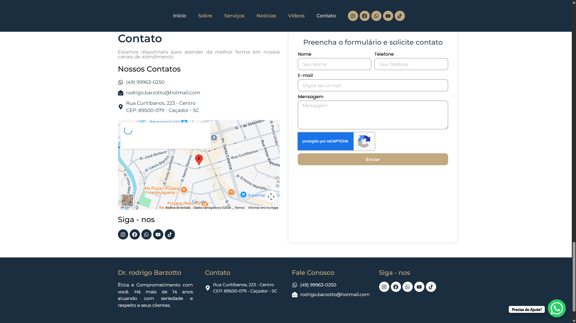 Site Institucional - Dr. Rodrigo Barzotto