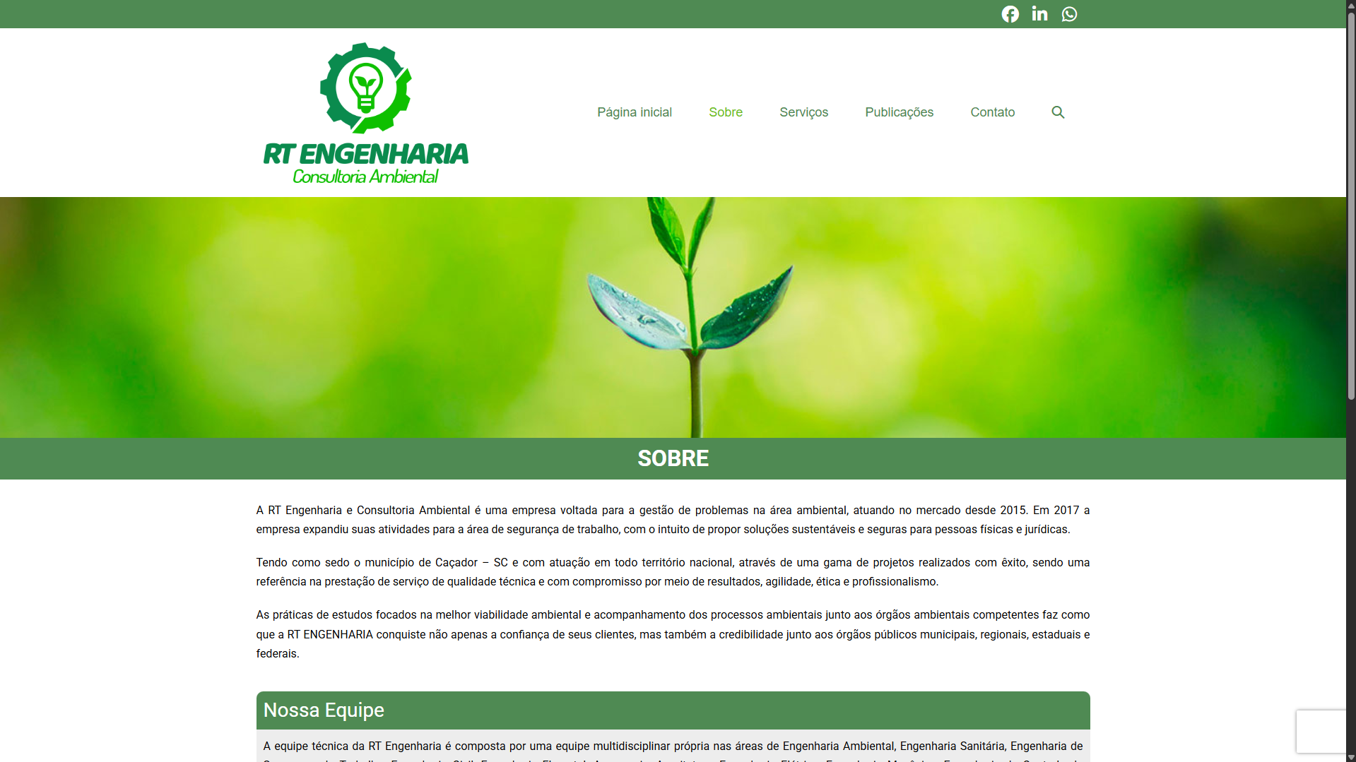 Site Institucional - RT Engenharia e Projetos