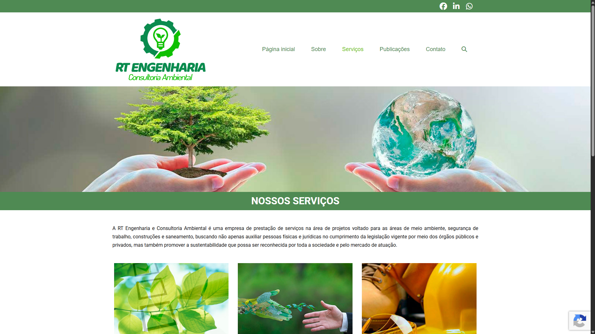 Site Institucional - RT Engenharia e Projetos