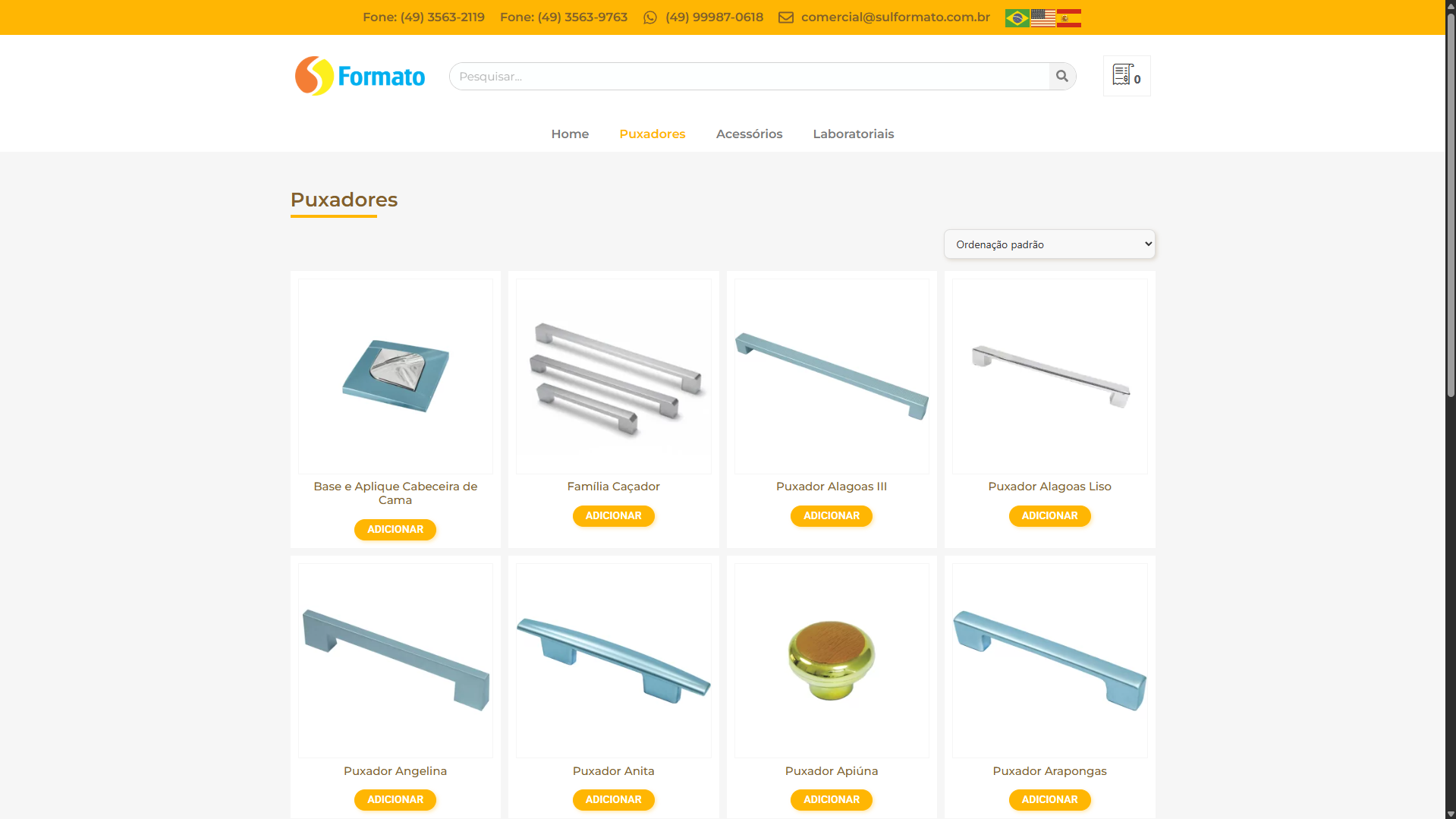 Site Institucional e Catálogo - Sul Formato
