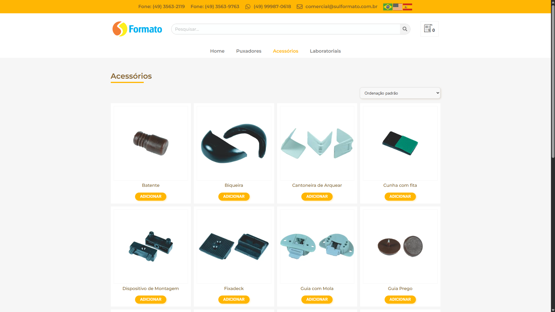 Site Institucional e Catálogo - Sul Formato
