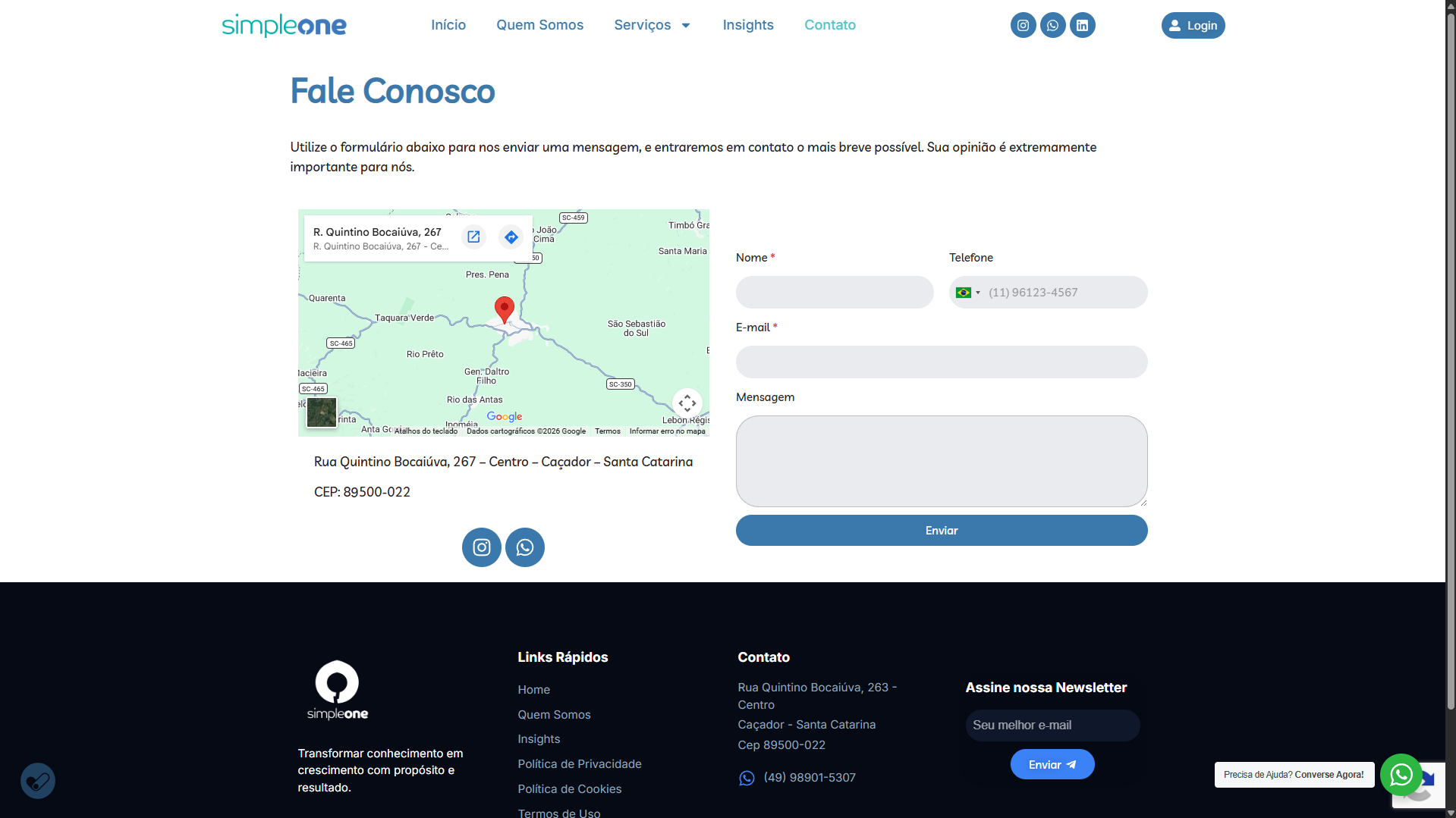 Site Institucional - SimpleOne Consultoria