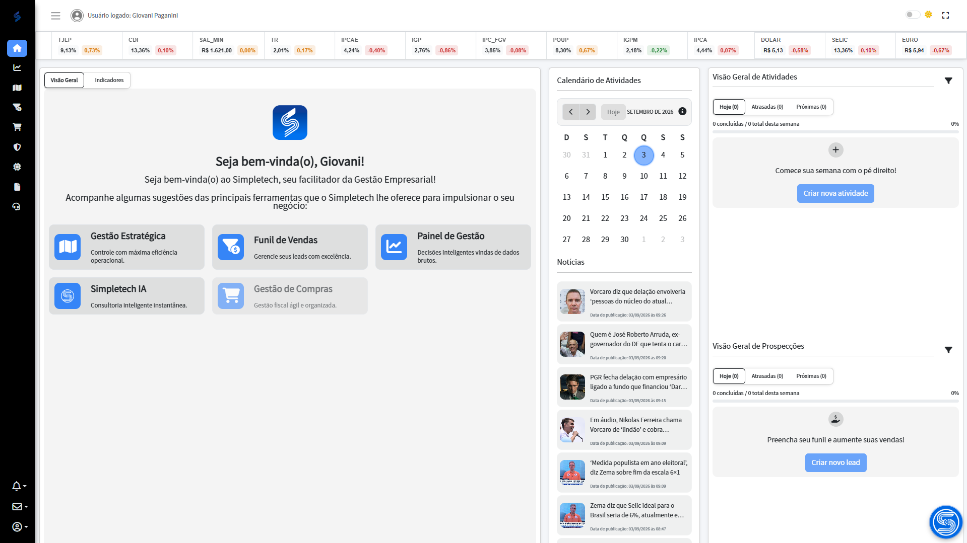 SimpleTech - Plataforma de Gestão Integrada