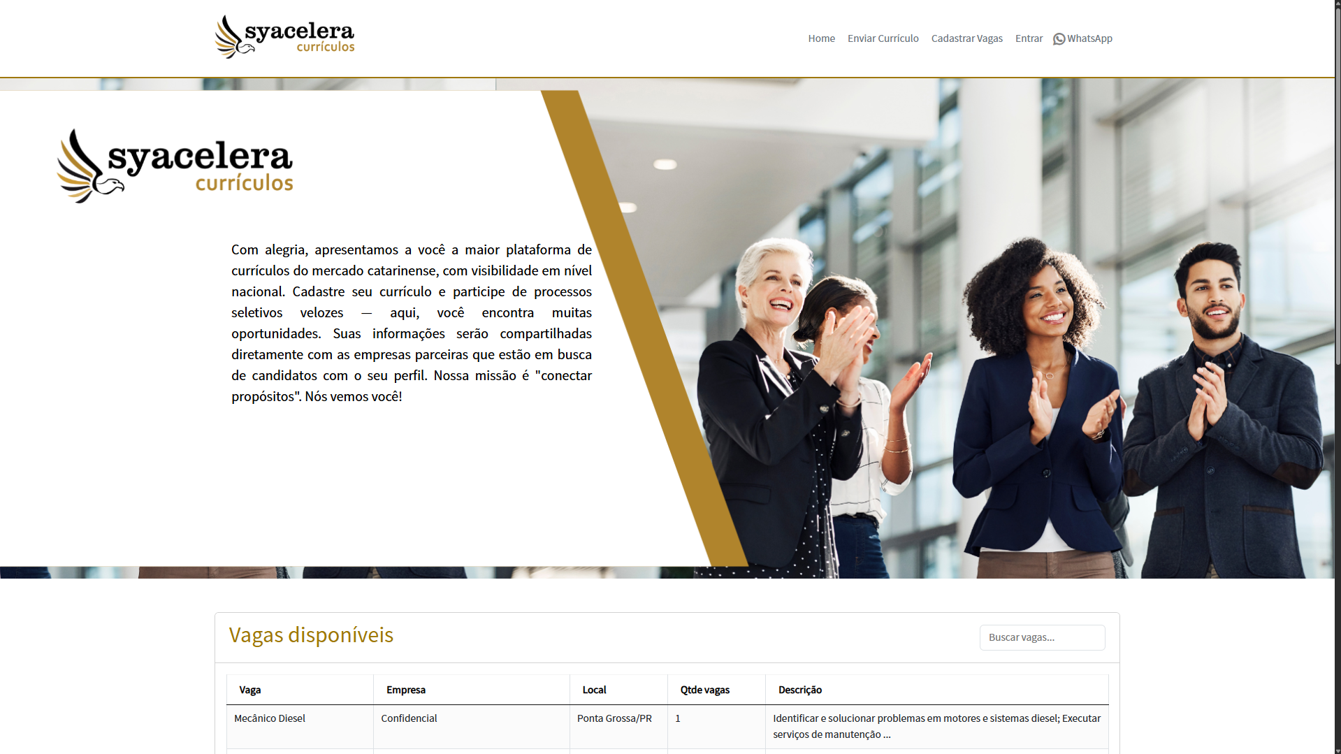 Plataforma de Recrutamento - SYAcelera Currículos