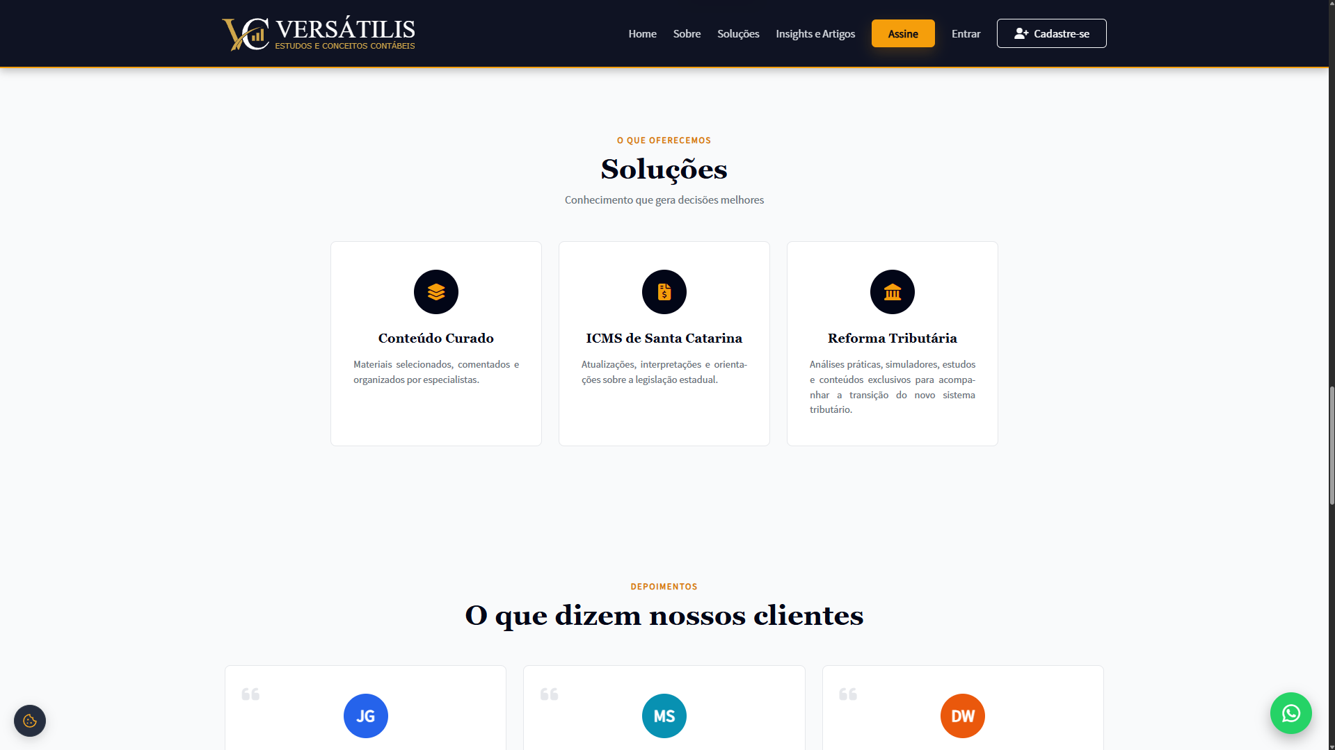 Plataforma de Conteúdo Contábil - Versatilis Pro