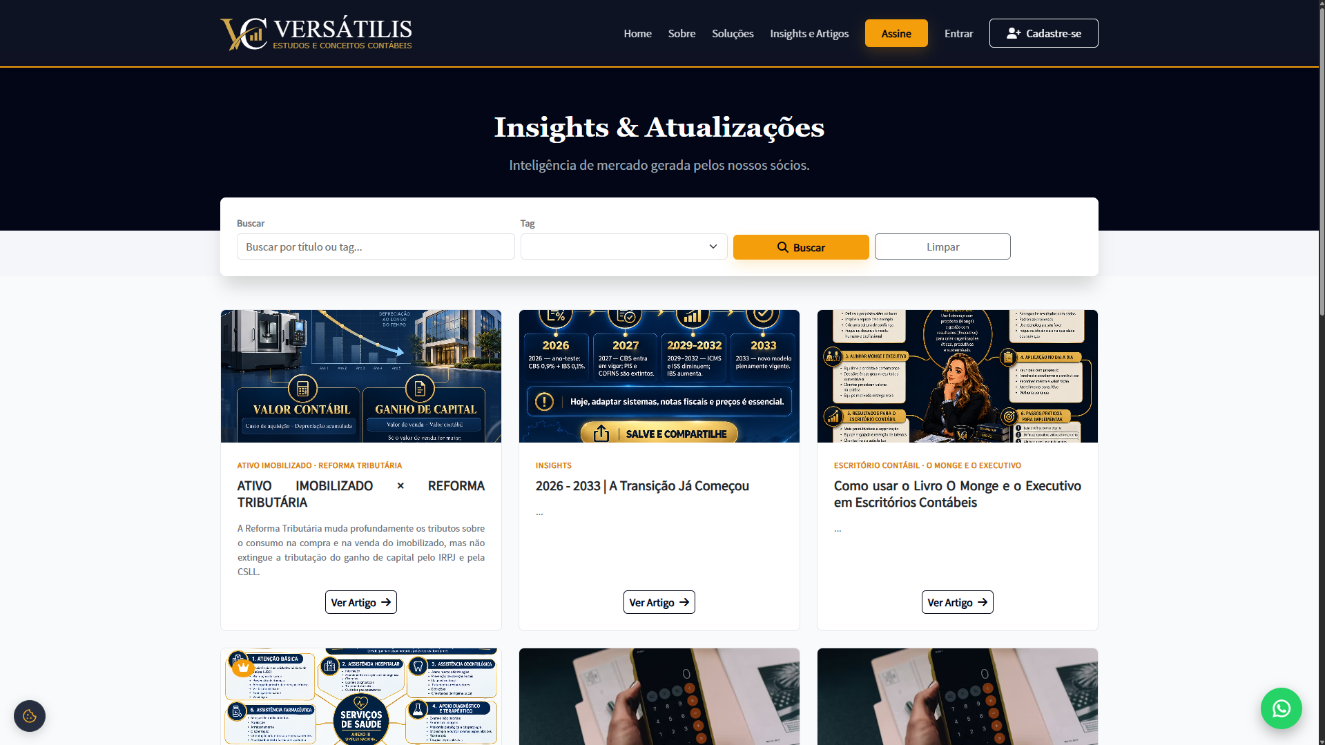 Plataforma de Conteúdo Contábil - Versatilis Pro