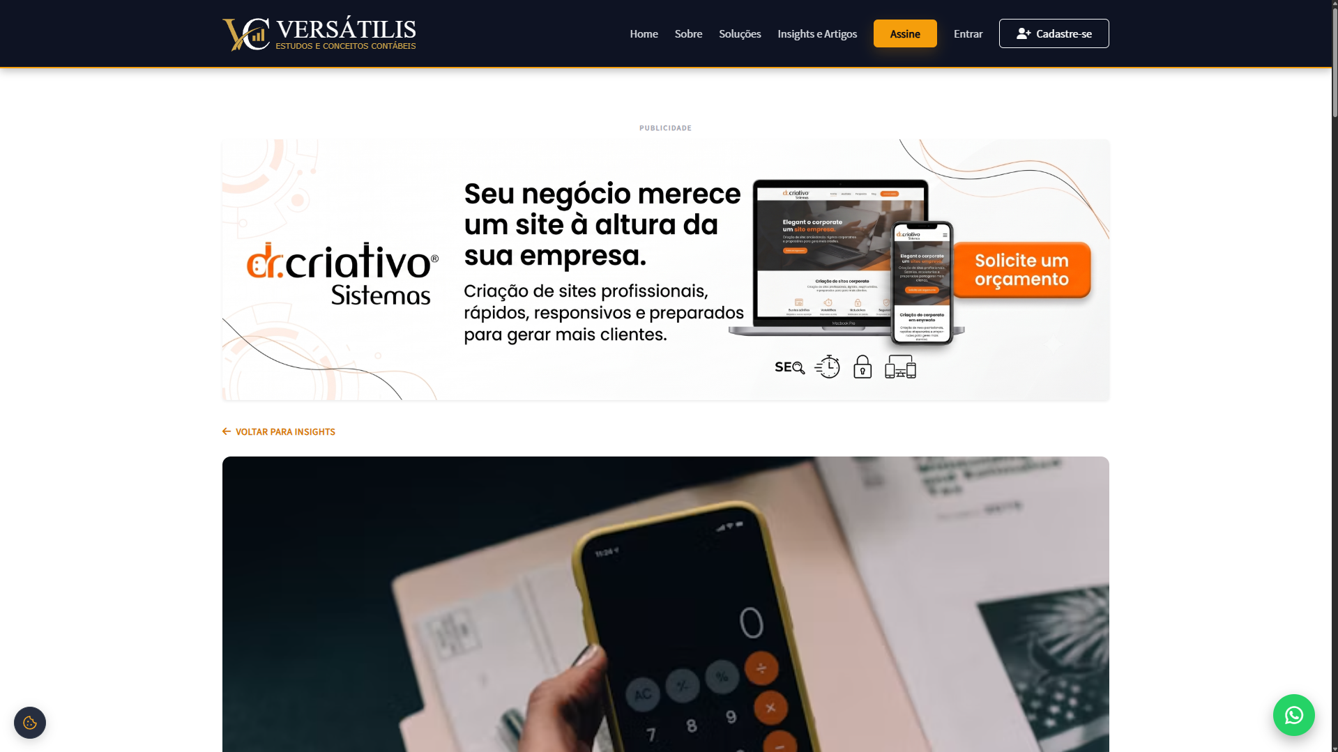 Plataforma de Conteúdo Contábil - Versatilis Pro