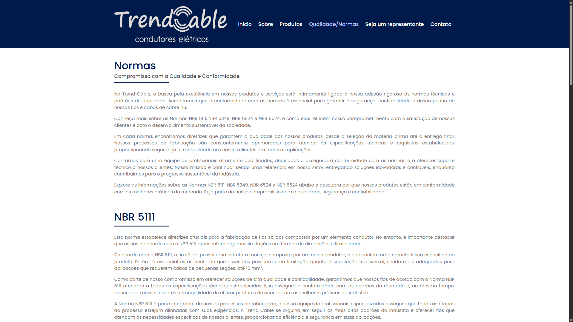 Site Institucional - Trend Cable