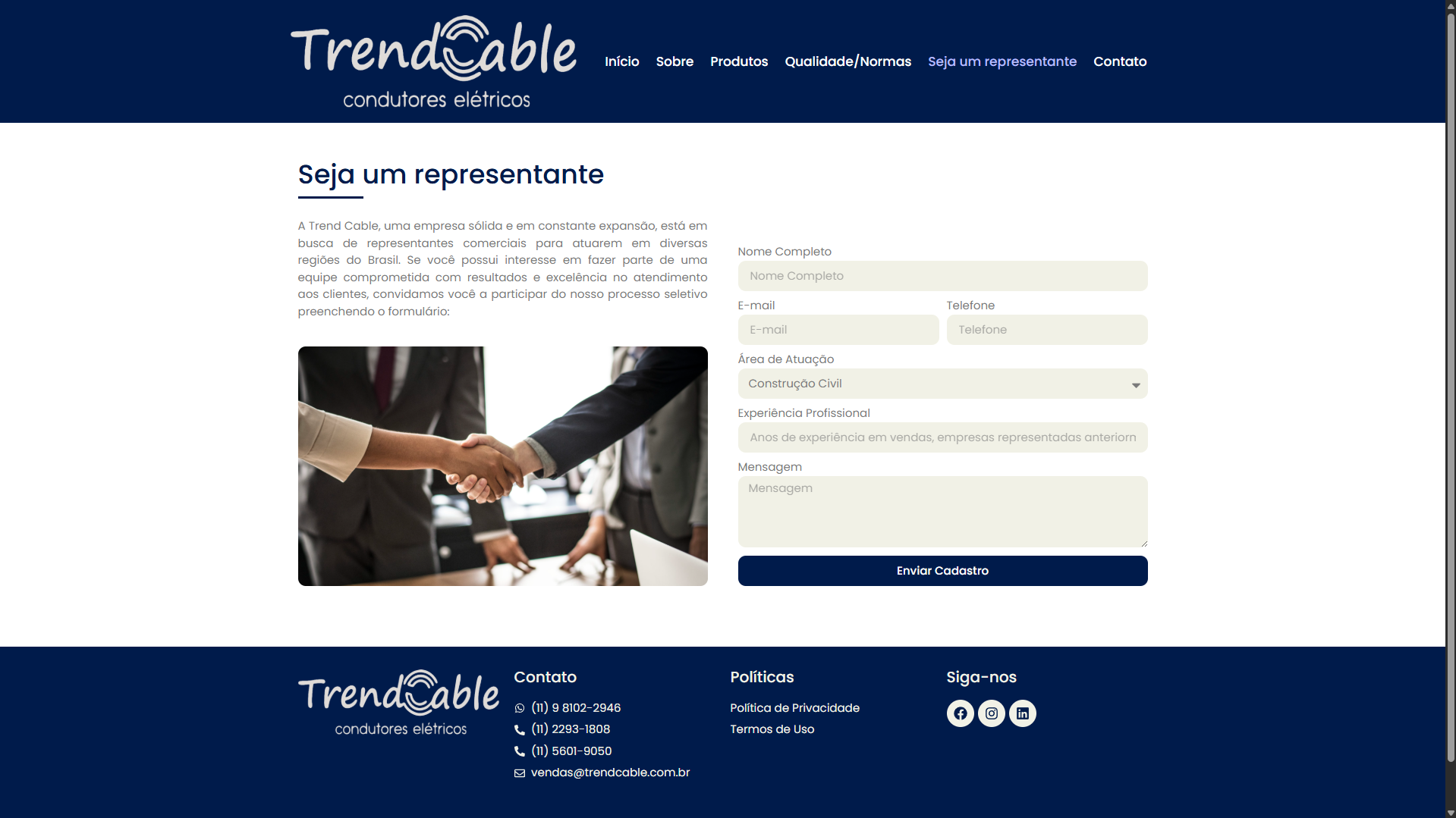 Site Institucional - Trend Cable