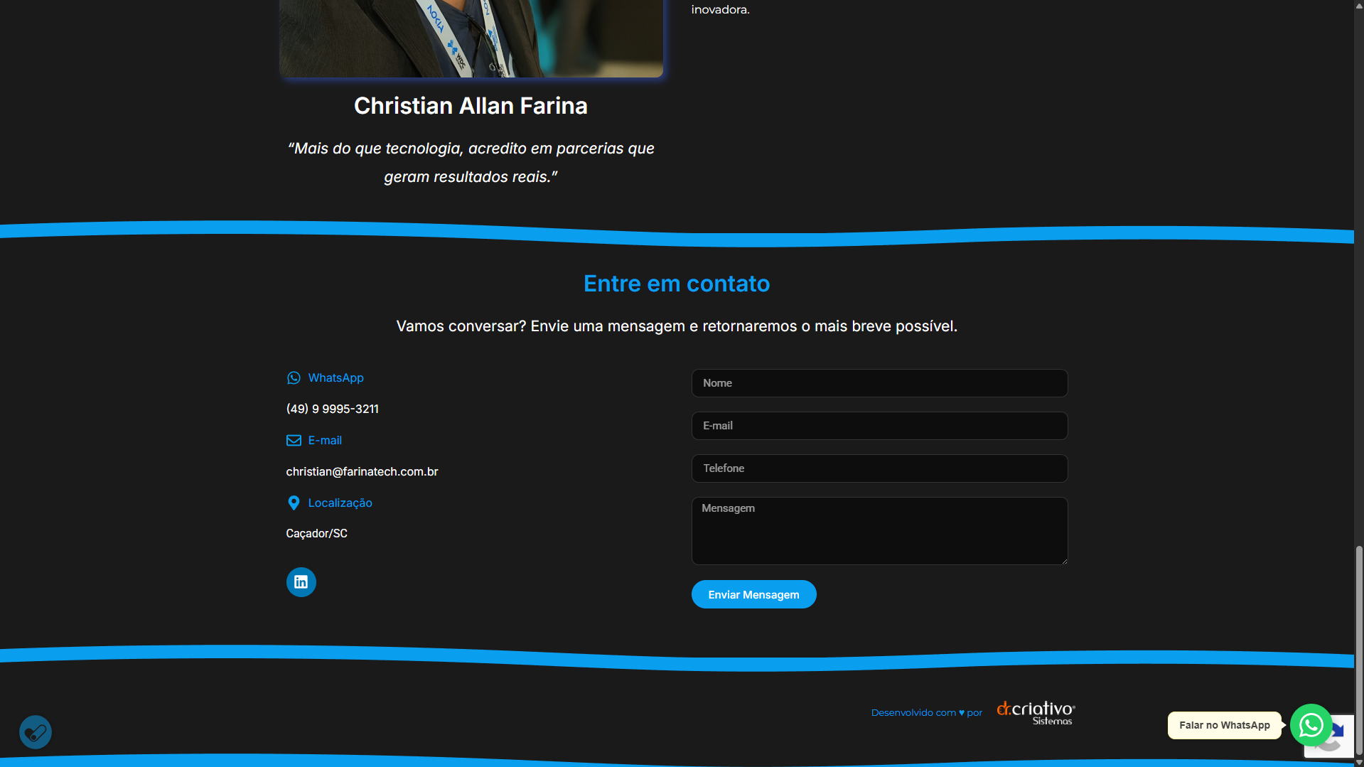 Site Institucional - FarinaTech Soluções