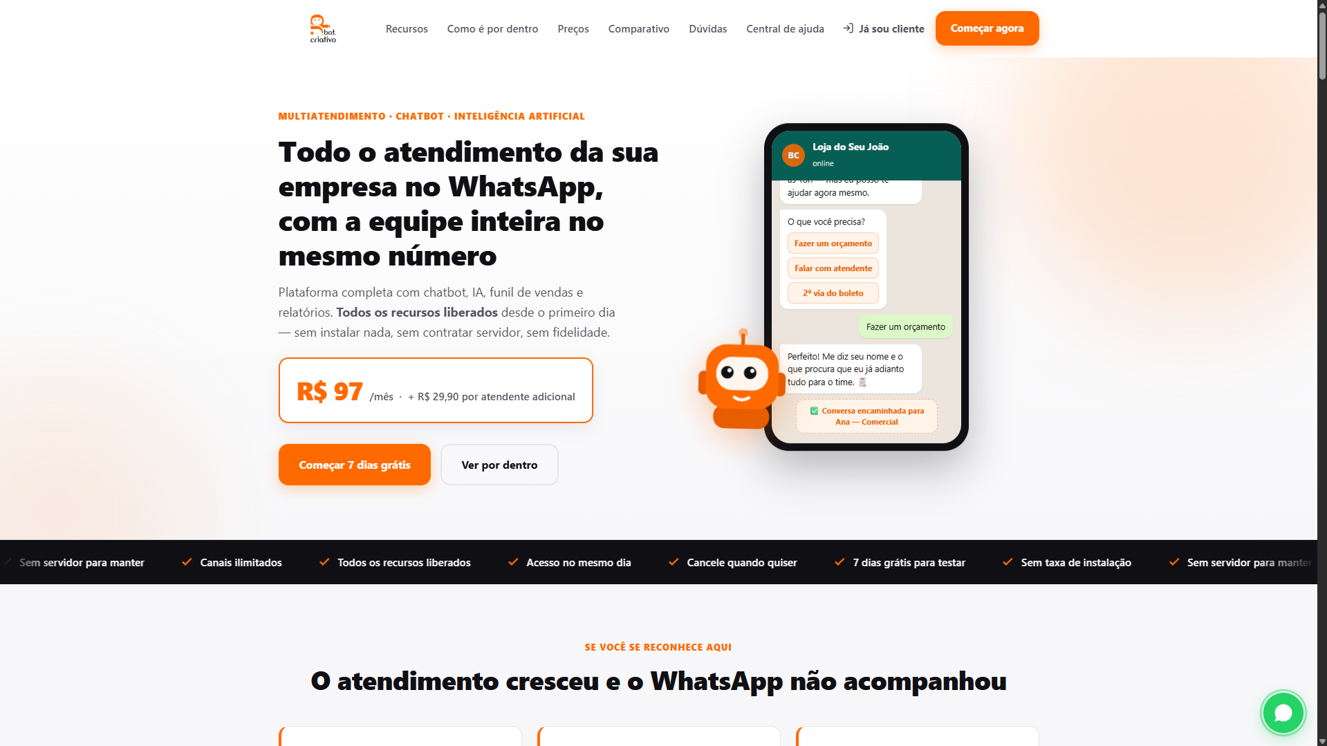 Landing Page - Bot Criativo