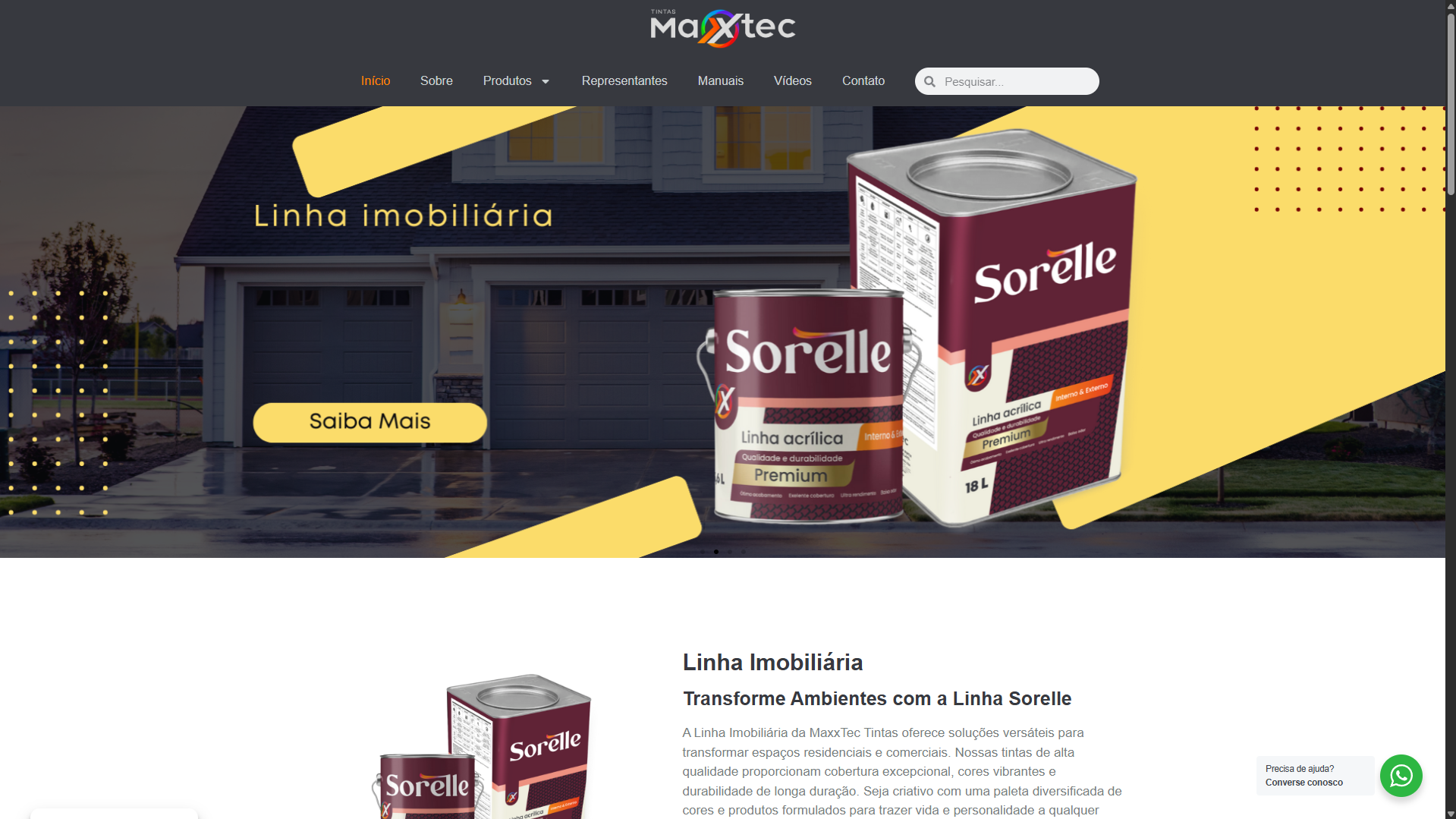Site Institucional - MaxxTec Tintas