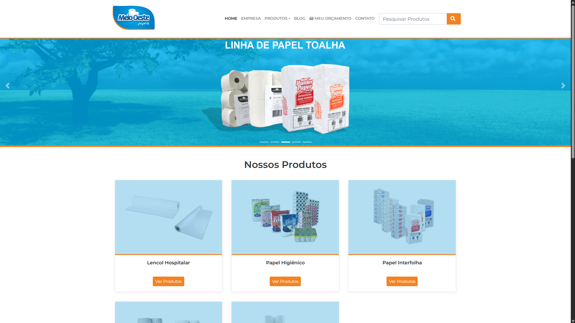 Site Institucional - Meio Oeste Papéis