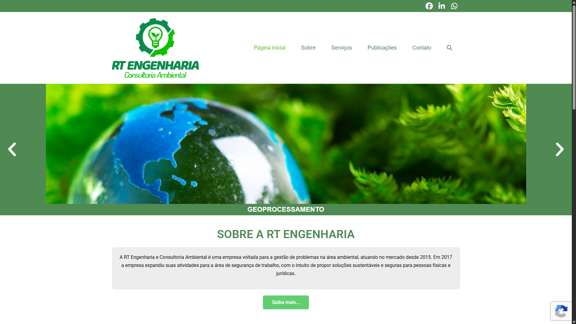 Site Institucional - RT Engenharia e Projetos